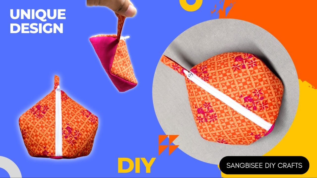 Zipper Pouch Sewing Tutorial Easy | Quilted Hexagonal Shape Makeup Pouch | Sangbisee DIY Crafts