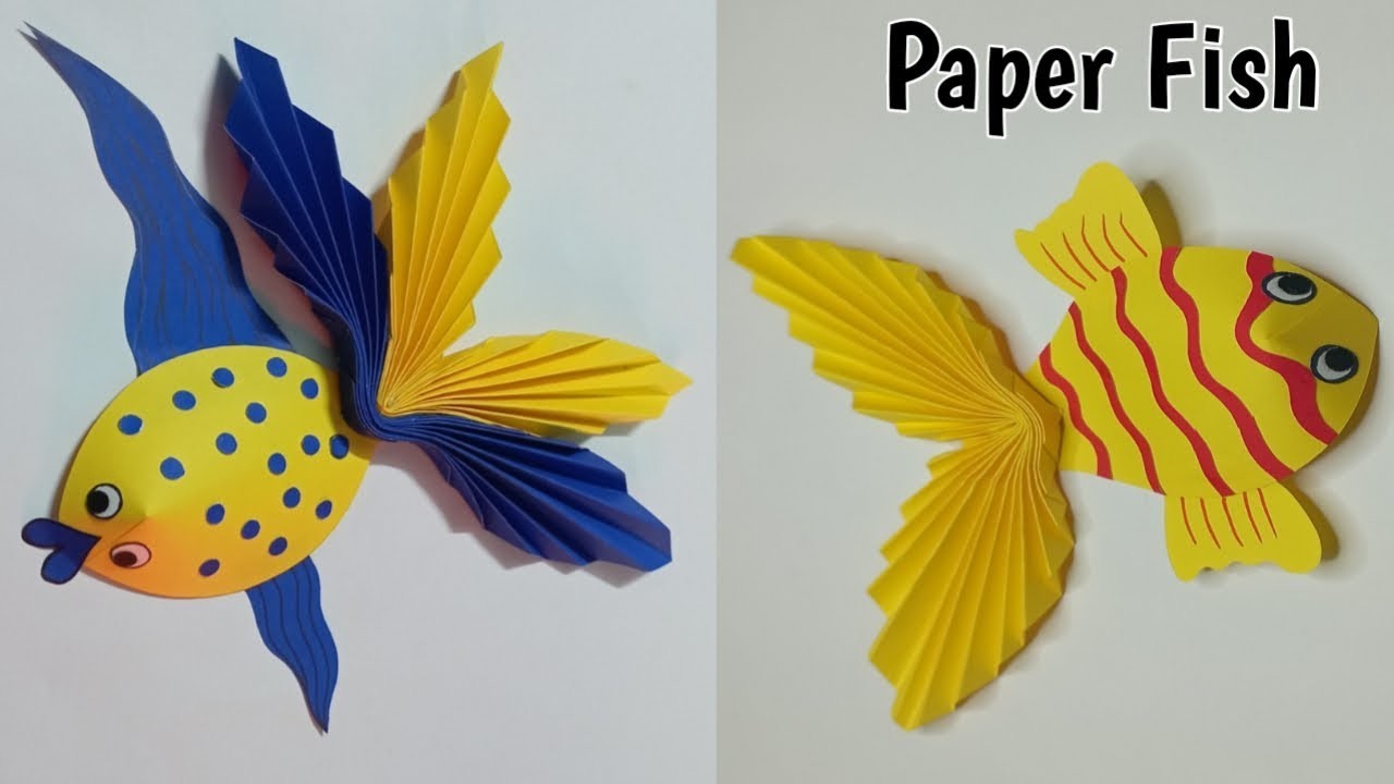 2 Easy And Beautiful Paper Fish Craft Ideas, Moving Paper Fish Tutorial