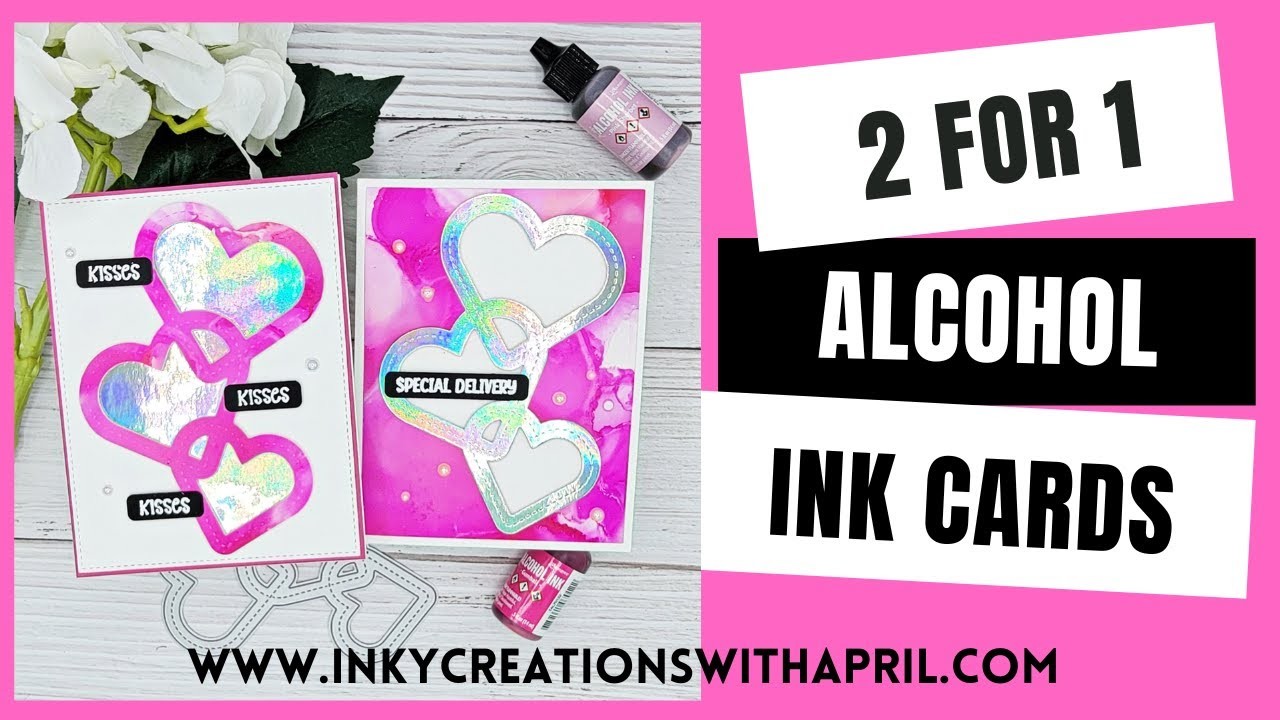 2 for 1 Alcohol Ink Cards (Kat Scrappiness)