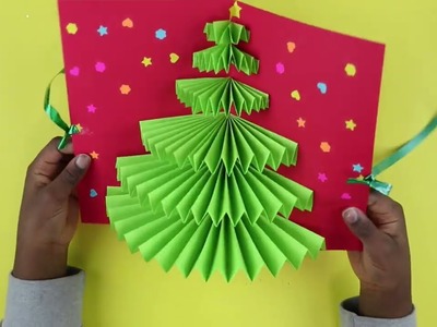 3D Easy Christmas Card | Let’s make Christmas Card | 3D Christmas Tree Card