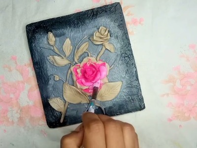3D Wall Art Ideas. How to Make Rose with Clay. How to Make 3d Wall Hanging Decor