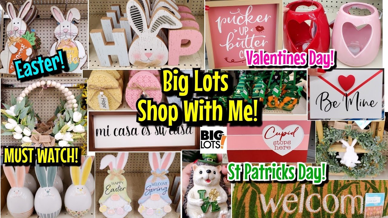 BIG LOTS SHOP WITH ME! ????EASTER, VALENTINES DAY????, ST PATRICKS???? DAY & SPRING DECOR!????