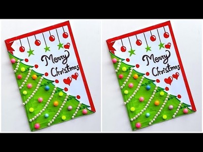Christmas greeting card making from white paper ????. Christmas card making ideas easy 2022