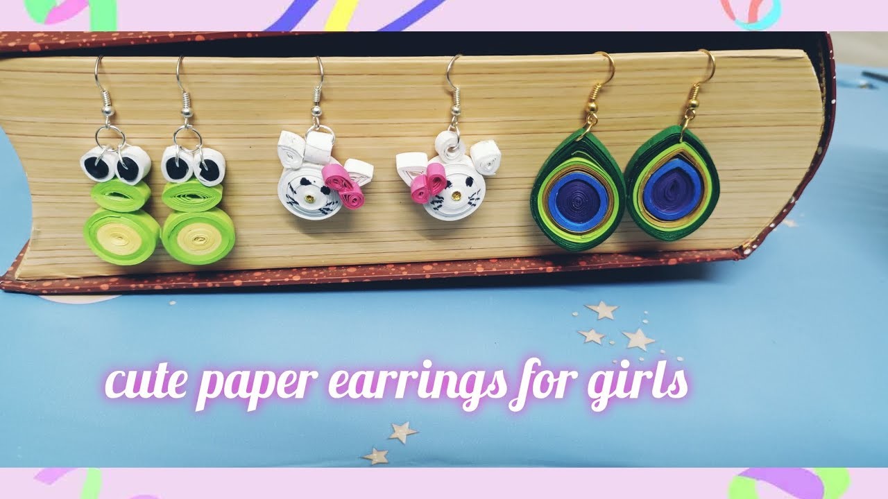 Cute paper quilling earrings for girls