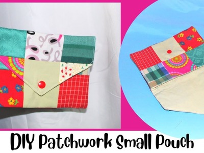 DIY Mini Pouch Tutorial w.out Zipper.Patchwork Small Pouch w. Wristlet Holder