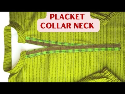 ✅DIY Placket Collar Neck Design ????How TO Make Collar Neck For Kurti#viral #trending #diy