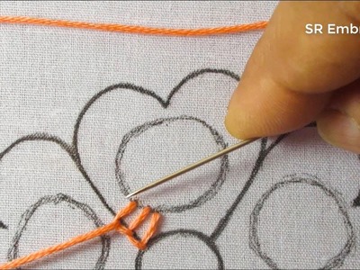 Hand Embroidery Creative Work New Heart Shape Flower Design Easy Flower Sewing Technique For Tutor