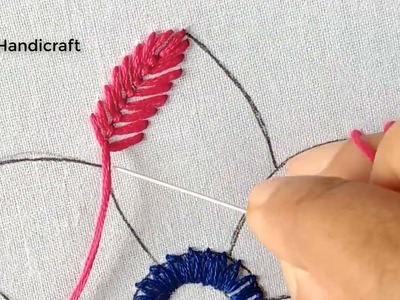 Hand Embroidery Flower Design, Needlepoint Art Embroidery, Flower Sewing Technique for Beginners