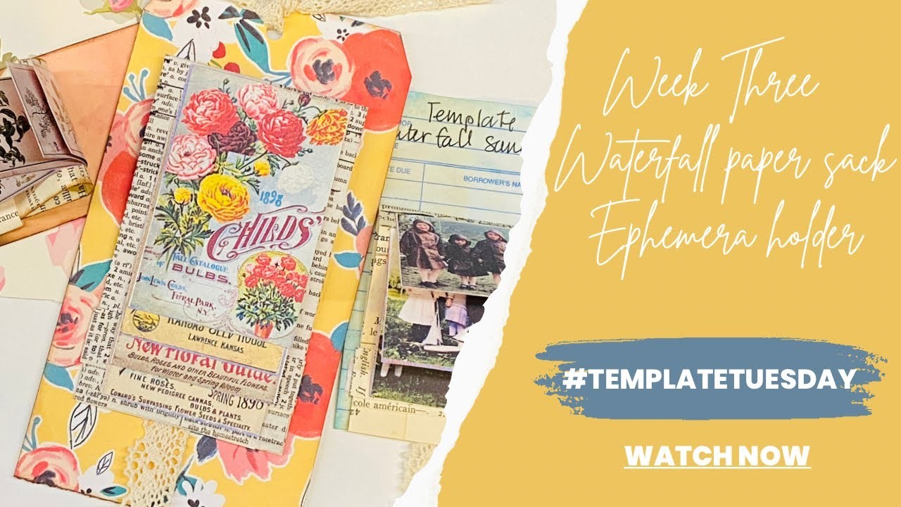 How to build a Waterfall paper sack Ephemera holder #templatetuesday #buildyourstash