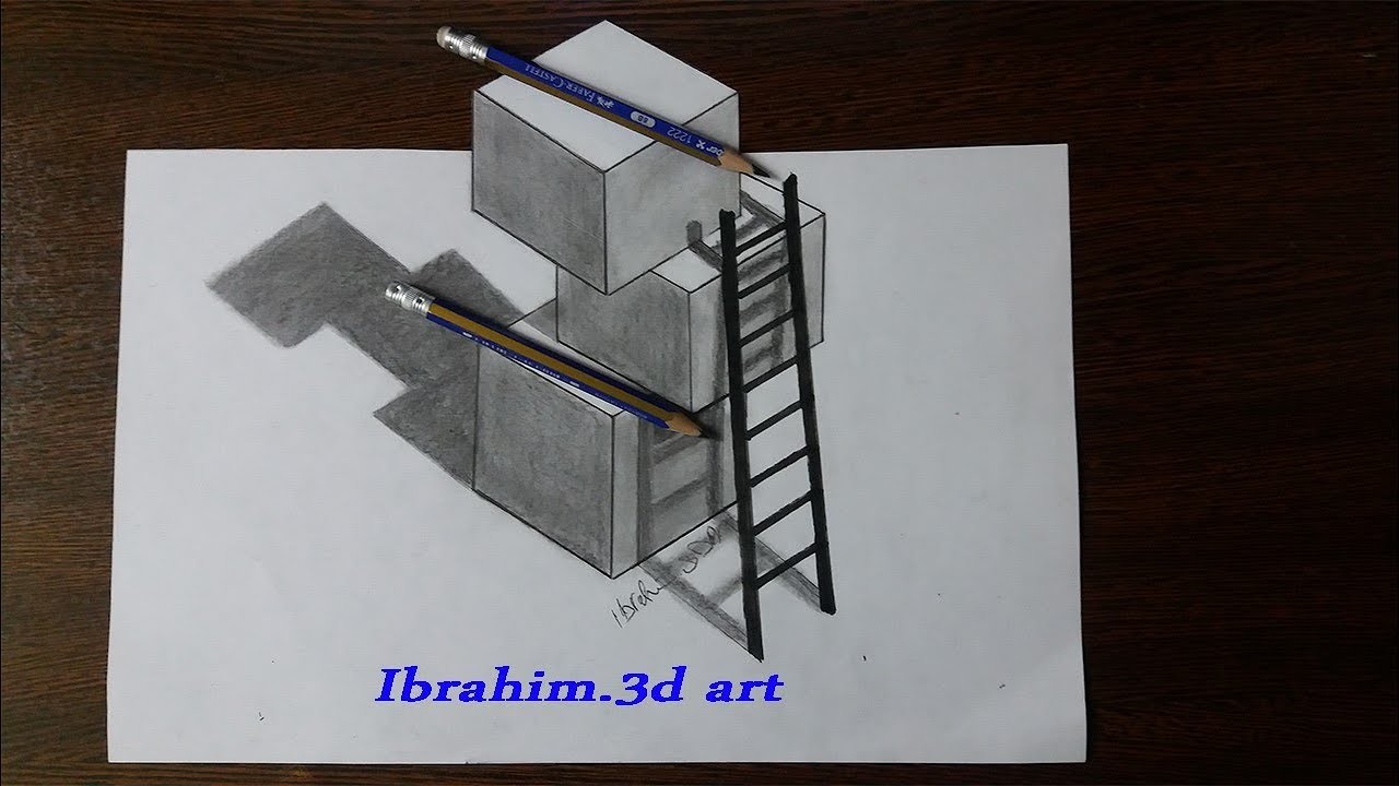 How to draw 3D cubes on paper | optical illusion drawing