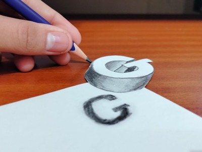 How to draw 3d G.Drawing 3d G. very very!! easy#gurujiarts