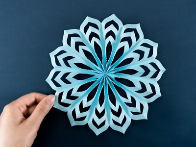 How to make 3D Snowflakes out of paper with pattern- Christmas Decoration Ideas