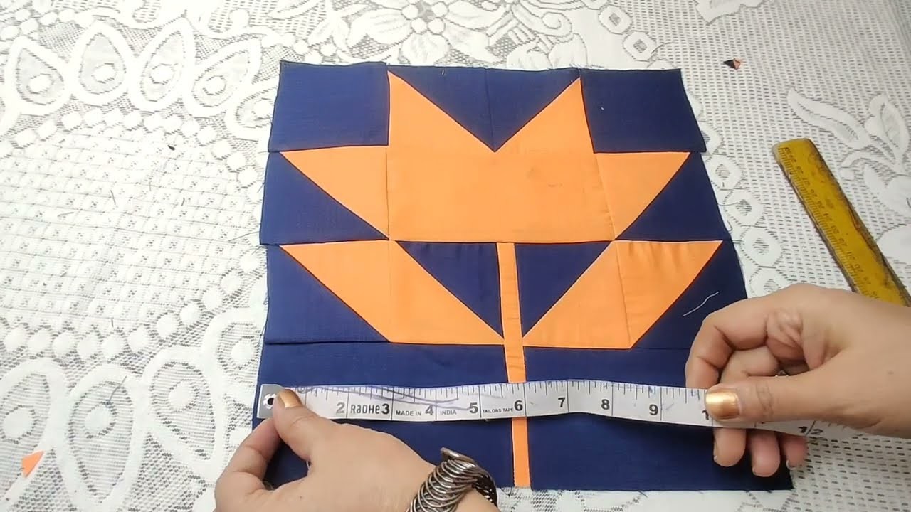 How to make a flower quilt pattern. Faliya ki Design Patchwork bedsheet Design cutting and stitchin