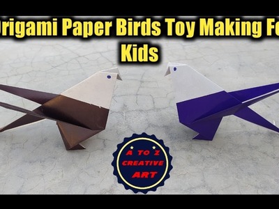 How To Make Easy Paper Birds Toy For Kids. Nursery Craft Ideas. Paper Craft Easy. Kids Crafts