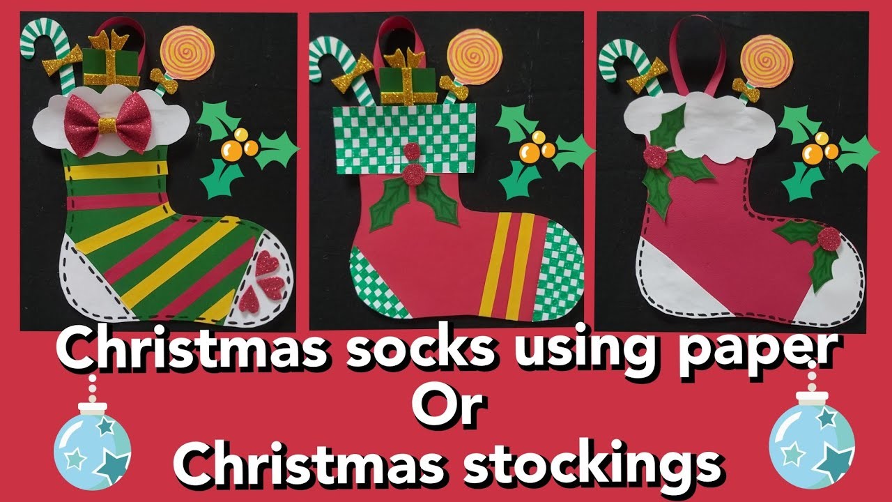 How to make easy paper Christmas socks.Christmas socks decoration.Christmas crafts & ornaments