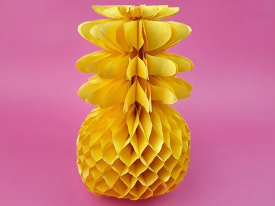 How to Make Easy Paper Honeycomb Ball | Pineapple Honeycomb Decoration | Paper Decorations Ideas