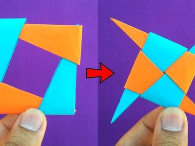 How to make Ninja Star with paper _ Paper Ninja star tutorial
