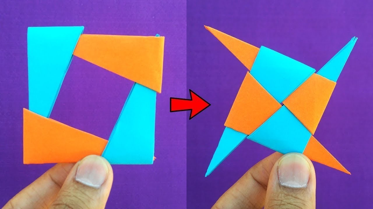 How to make Ninja Star with paper _ Paper Ninja star tutorial