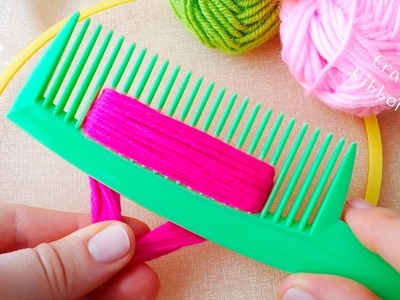 It's so Cute !! Amazing Woolen Flower Craft Ideas with Hair Comb - DIY Beautiful Woolen Flowers