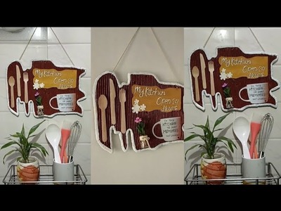 Kitchen Wall hanging idea from cardboard????|Kitchen wall Decorating???? | Diy | Beautiful and attractive