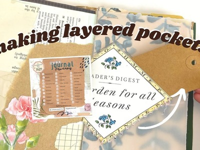 Layered stitched pockets! | #JunkJournalJanuary Day 11 Pocket | Junk Journal With Me