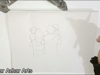 Learn How to Draw a Cute Family Drawing. easy step by step Simple Drawing