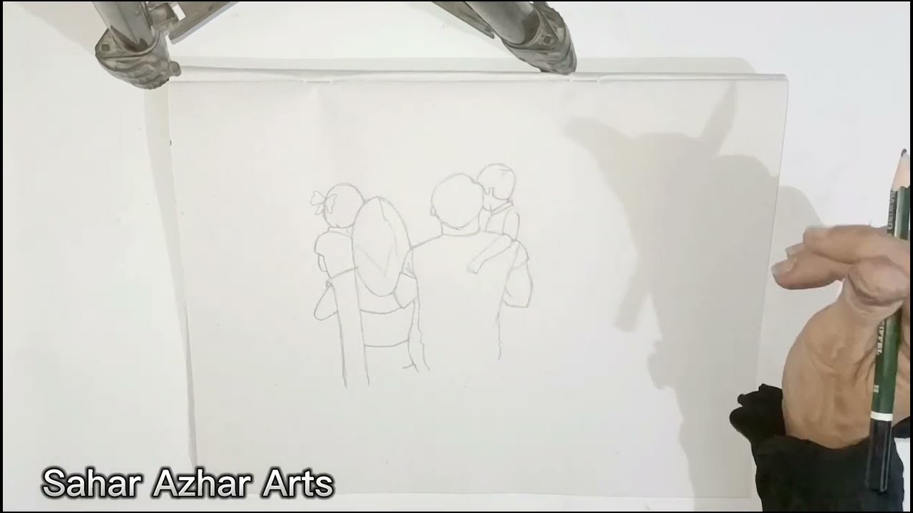 Learn How to Draw a Cute Family Drawing. easy step by step Simple Drawing