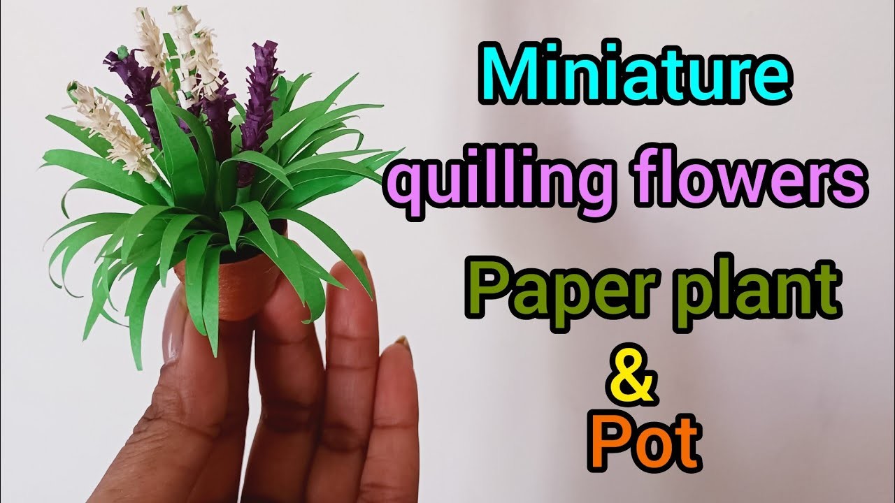 Miniature quilling paper plant and pot, quilling flowers,paper plant craft, quilling craft