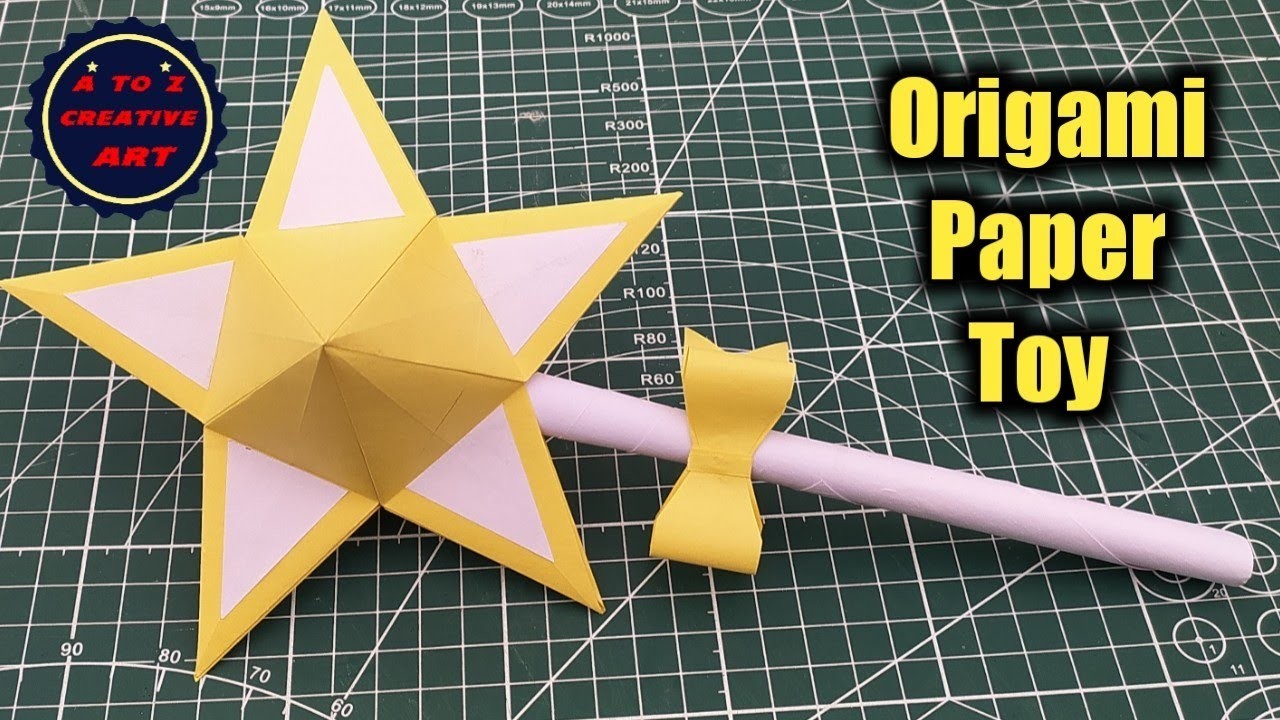 Origami Easy Paper Magic Wand For kids. Nursery Craft Idea. Origami Paper Toy Making For Beginners
