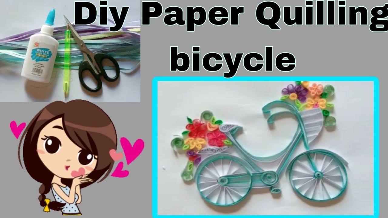 Paper quilling art. how to make paper quilling bicycle.