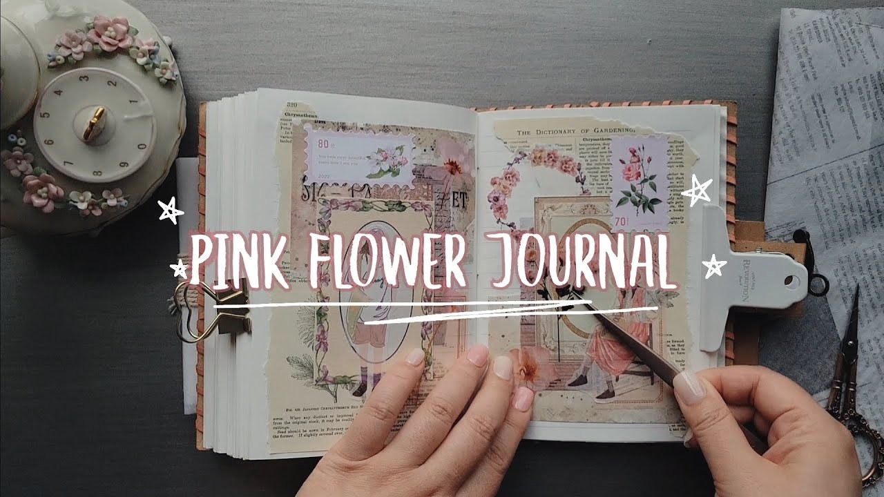 Pink Flower ???? Journal #asmr #satisfying #aesthetic #journal #pink #flowers #vintage #rain #sound