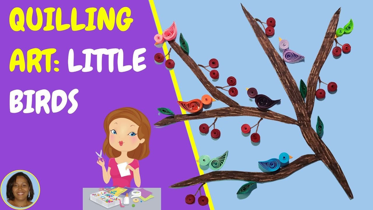 Quilling Art: Little Birds on the Branches of the Tree - Beautiful Paper Quilling Art