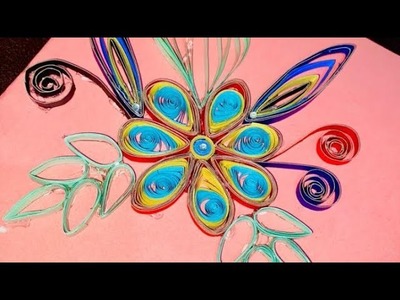 Quilling flower card | How to make a quilling flower card