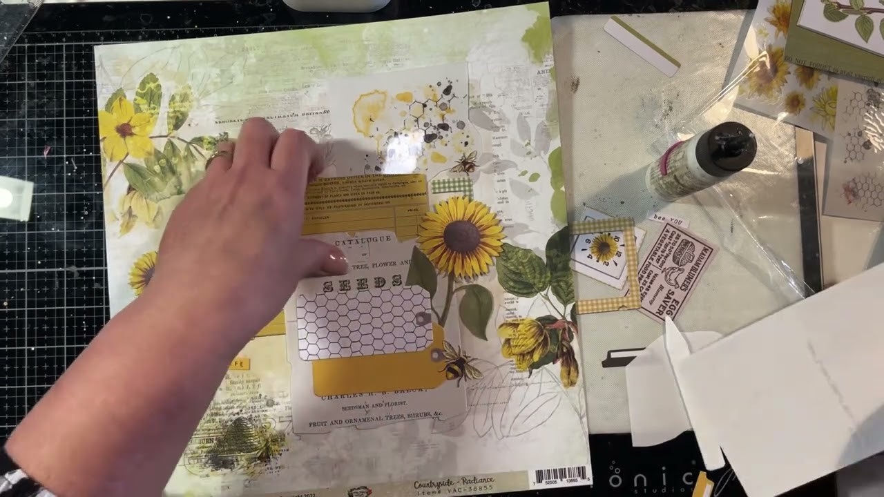 Scrapbooking process video #53 - Bee Happy using 49 and Market Countryside collection