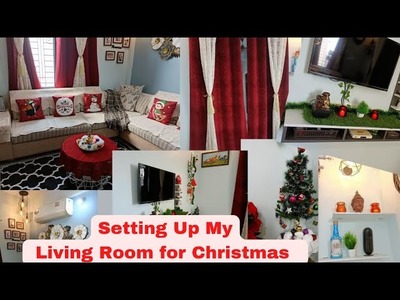 Setting Up My Living Room for Christmas | Christmas & Winter Living room makeover