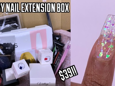 Testing A Vettsy Nail Extension Box | Beginner Nail Kit: Builder Gel, Polygel, Gel-x, Solid Nail Gel