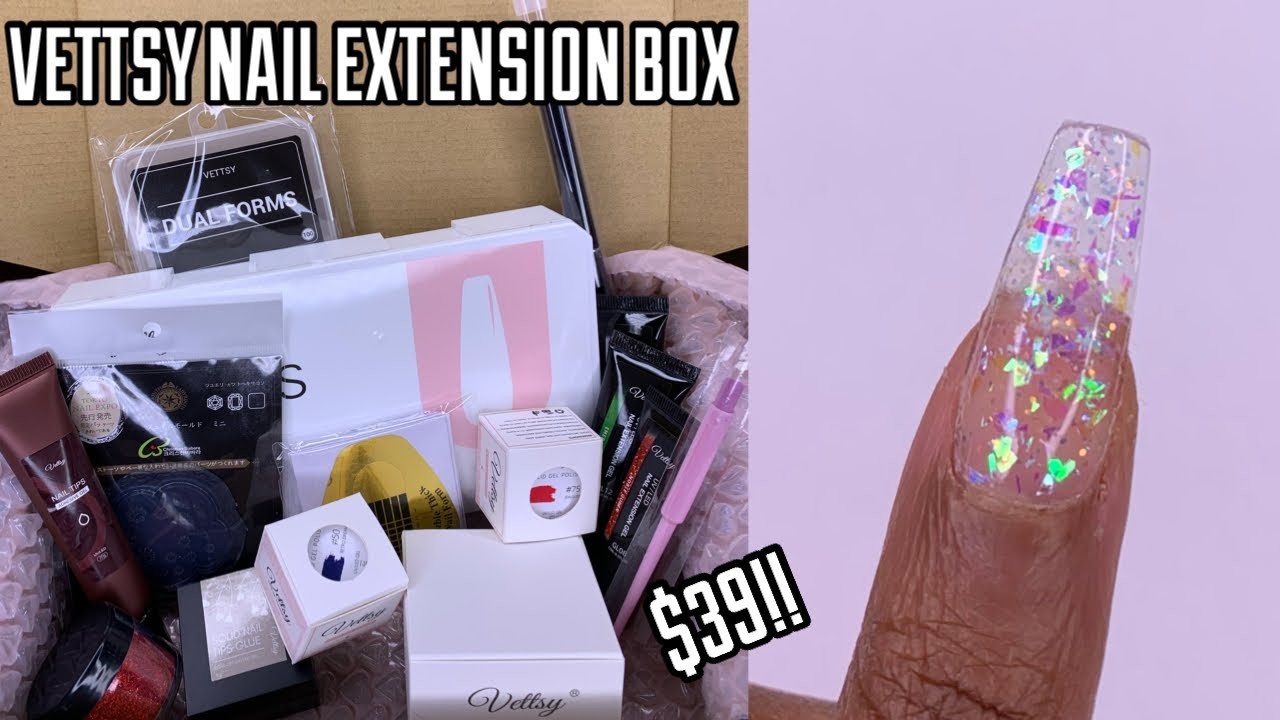 Testing A Vettsy Nail Extension Box | Beginner Nail Kit: Builder Gel, Polygel, Gel-x, Solid Nail Gel