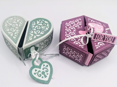 Tonic Studios Showcase Set Tutorial for Heart & Hexagon  Split Gift Box!