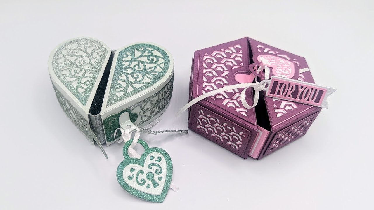 Tonic Studios Showcase Set Tutorial for Heart & Hexagon  Split Gift Box!