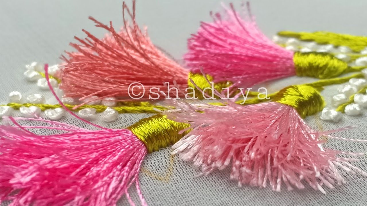 Very beautiful all over hand embroidery design|tassel kuchulu embroidery with silk thread