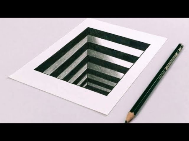 Very Easy !! How to Draw 3D illusion-3D Trick on Paper || 3D Drawing Hole Easy