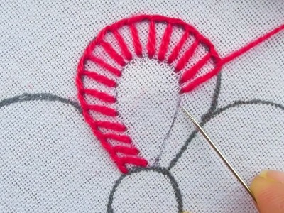 Very Unique button hole flower embroidery Design, Latest  flower embroidery Tutorial For Beginner