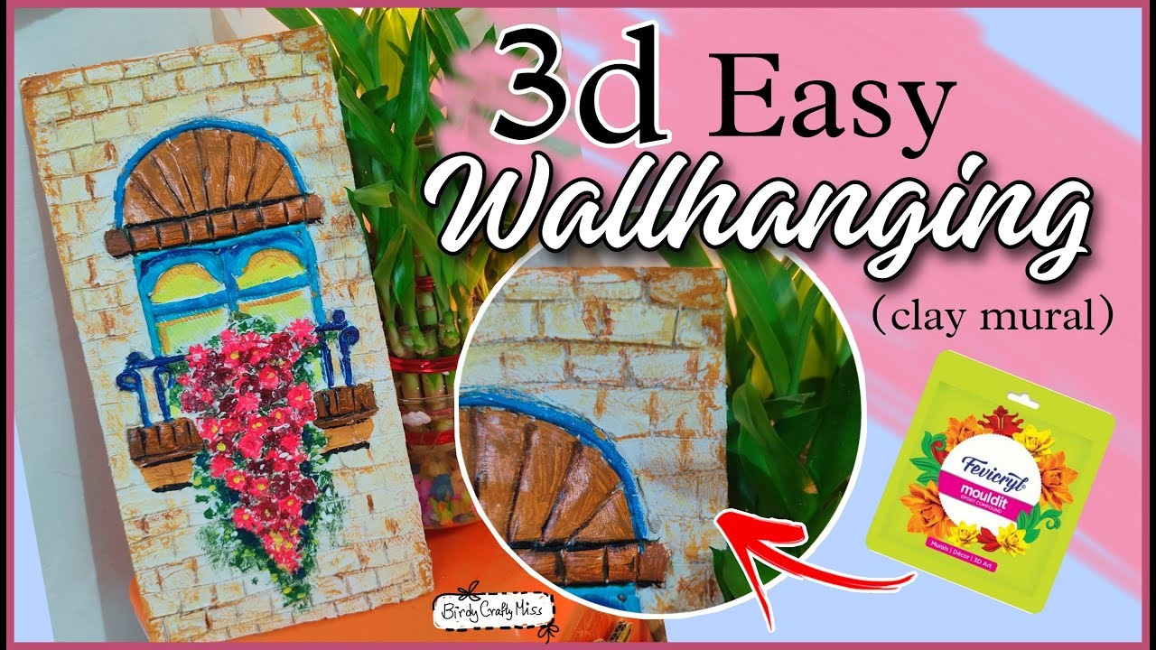 3d Hanging Garden Decor ideas Rs. under 50.???????? | Mouldit decor ideas| Clay mural || @BirdyCraftyMiss