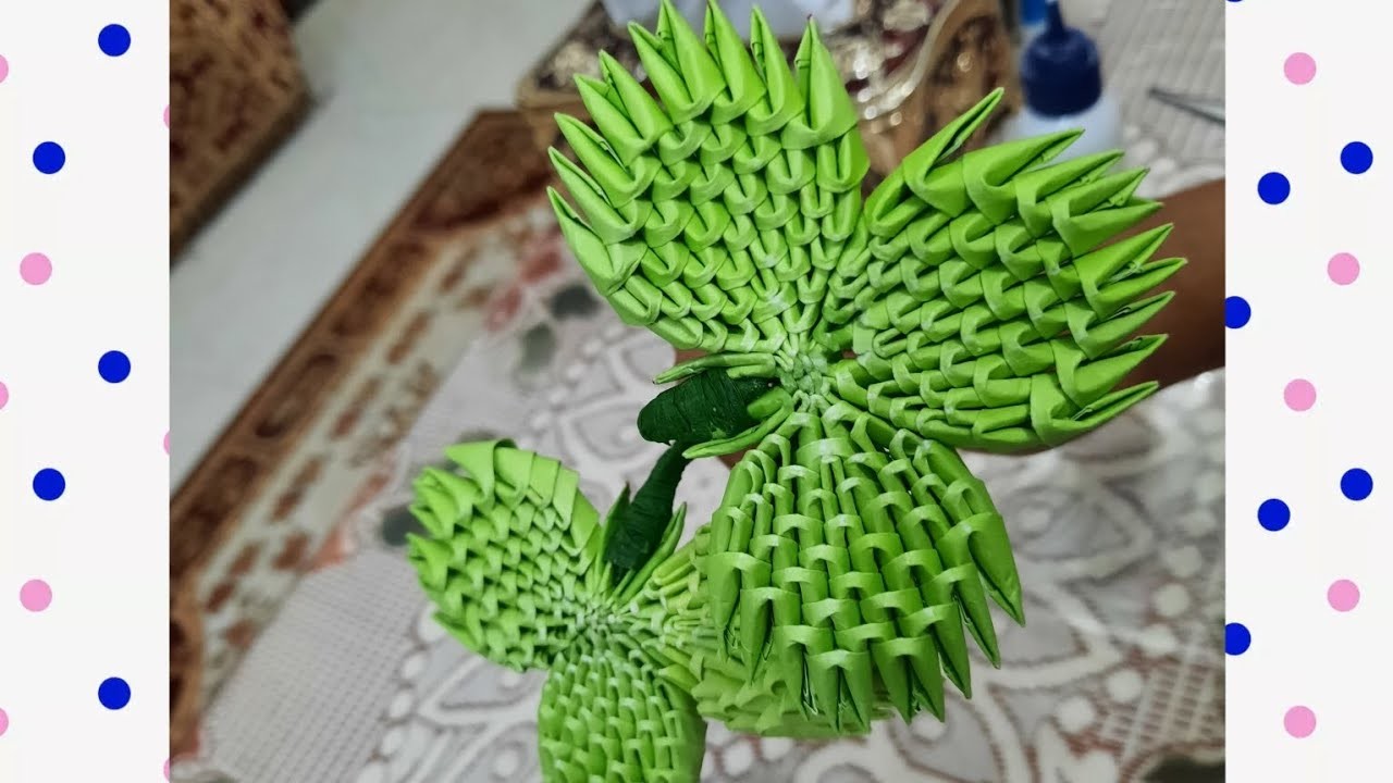 3D Origami Leaf. Most unique Paper 3D Origami Step by step. . ❤️