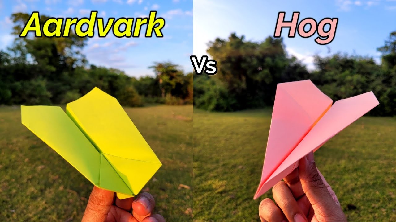 Aardvark vs Hog Paper Airplanes Flying Comparison and Making Tutorial