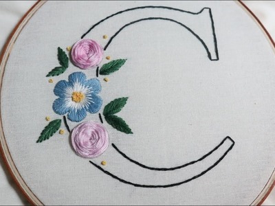 Alphabet Embroidery: Letter C | Hand Embroidery For Beginners | by Hunny