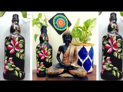 Beautiful & Easy Bottle Art idea|| DIY Bottle Decoration idea || Glass Bottle Art idea || Home Decor