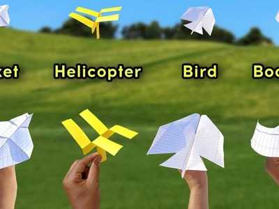 Best 4 flying helicopter plane, best 4 flying plane, how to make 4 notebook paper plane