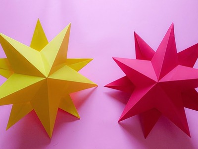 DIY HOW TO MAKE SIMPLE 3D PAPER STAR | PAPER STAR DECORATION