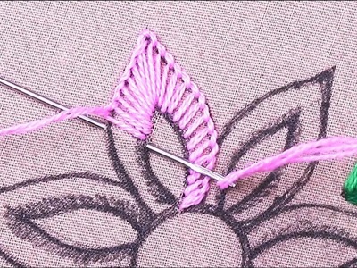 Easy but creative Needle Point Art ModernFlower Embroidery Pattern made with Simple  stitch designs